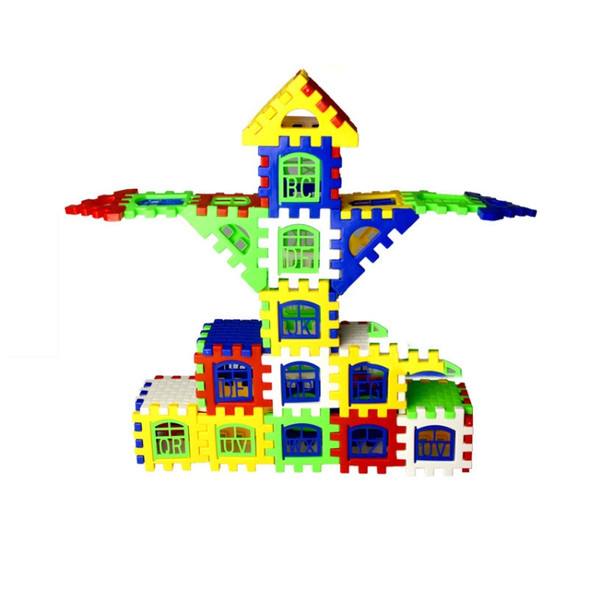 10 Sets Children Early Educational Plastic Building Blocks House DIY Toys (24 PCS / Set), Rondom Color Delivery
