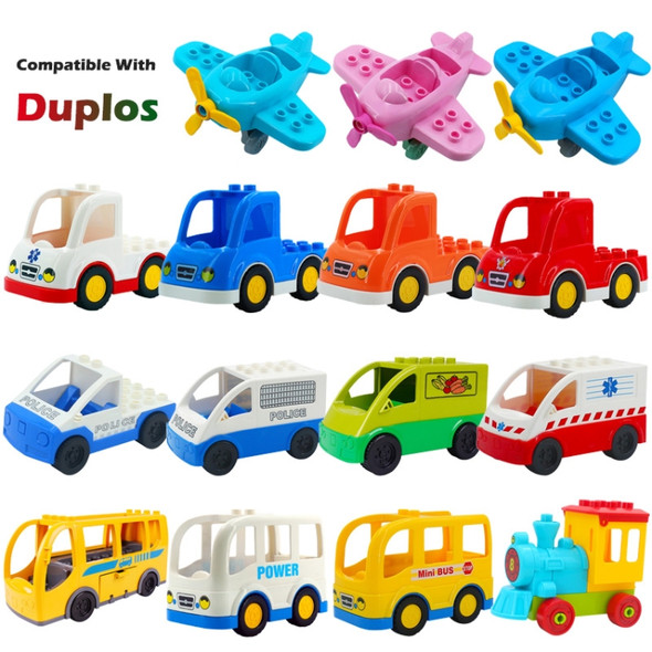 2 PCS Large Particle Building Blocks Accessories Transport Vehicle Model, Style:Vegetable Transporter