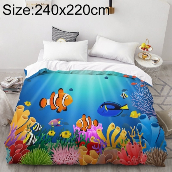 3D Cartoon Bedding Sheets Animal Duvet Cover Set Quilt Blanket Cover Set, Size:240x220cm(08)