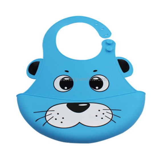 5 PCS Waterproof Baby Bib Children Silicone Feeding Bag, Colour:Blue Puppy