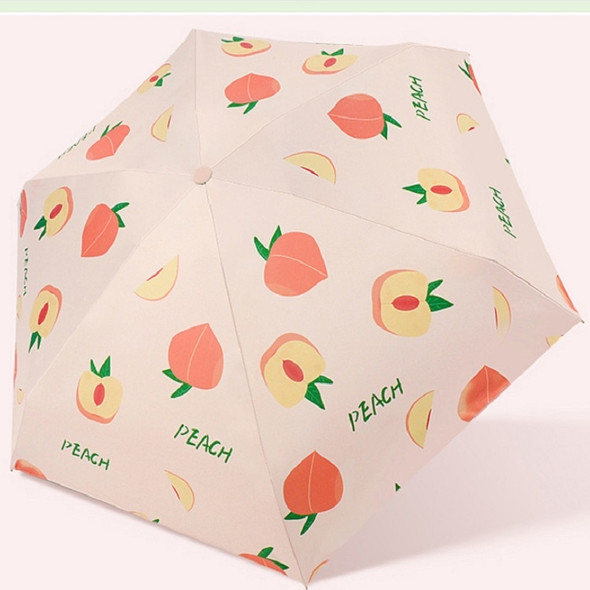 Fruit Capsule Sunny Umbrella Vinyl Sunscreen Anti-UV Umbrella Ladies Umbrella(Peach pink)