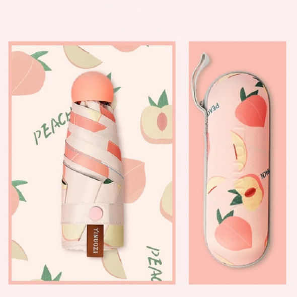 Fruit Capsule Sunny Umbrella Vinyl Sunscreen Anti-UV Umbrella Ladies Umbrella(Peach pink)