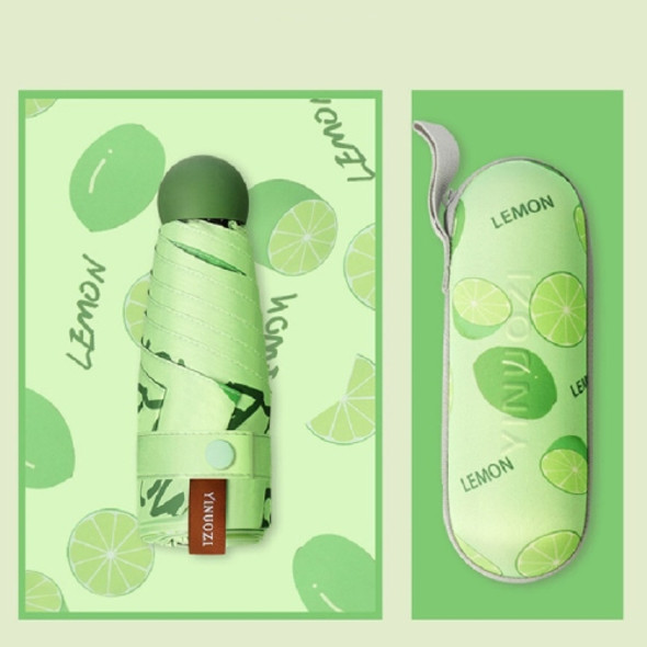 Fruit Capsule Sunny Umbrella Vinyl Sunscreen Anti-UV Umbrella Ladies Umbrella(Lime green)