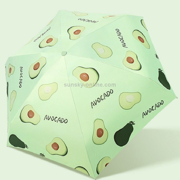 Fruit Capsule Sunny Umbrella Vinyl Sunscreen Anti-UV Umbrella Ladies Umbrella(Avocado green)