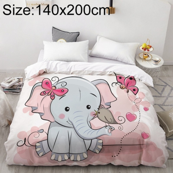 3D Cartoon Bedding Sheets Animal Duvet Cover Set Quilt Blanket Cover Set, Size:140x200cm(01)