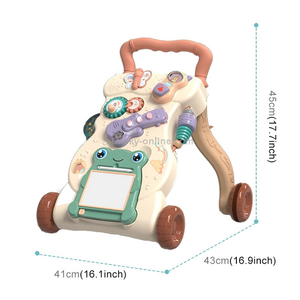 Children Hand Push Educational Toy Baby Anti-rollover and Anti-O-type Walker, Style:Standard Edition(Beige)