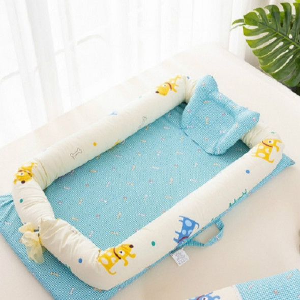 Baby Crib Cotton Pillow Baby Travel Bed Foldable Toddler Bed Cradle(Dog)