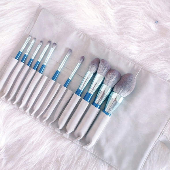 11 in 1 Makeup Brush Set Beauty Tool Brush for Beginners, Exterior color: 11 Makeup Brushes + Gray Bag