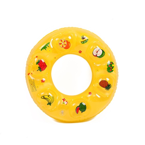 10 PCS Cartoon Pattern Double Airbag Thickened Inflatable Swimming Ring Crystal Swimming Ring, Size:50 cm(Yellow)