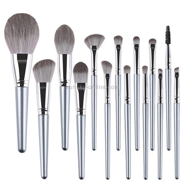 14 in 1  Makeup Brush Set Beauty Tool Brush for Beginners, Exterior color: 14 Makeup Brushes + Silver Bag