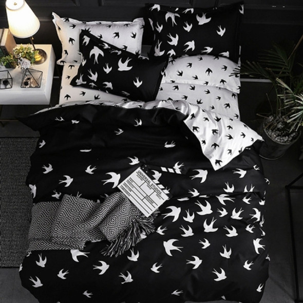 Luxury Bedding Black Marble Pattern Set Sanded Printed Quilt Cover Pillowcase, Size:245x210 cm(Goose)