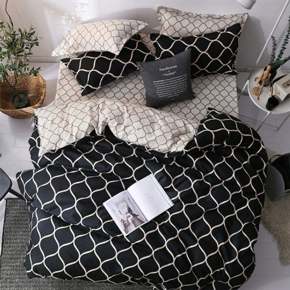 Luxury Bedding Black Marble Pattern Set Sanded Printed Quilt Cover Pillowcase, Size:210x210cm(Ouni)