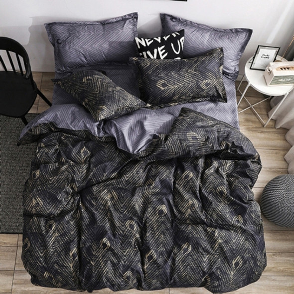 Luxury Bedding Black Marble Pattern Set Sanded Printed Quilt Cover Pillowcase, Size:200x230cm(luxurious)