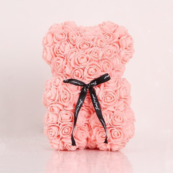 25cm Bear Shape Artificial Foam Roses Flower Ornament(Light Pink)