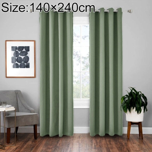 High-precision Curtain Shade Cloth Insulation Solid Curtain, Size: 140×240(Green)