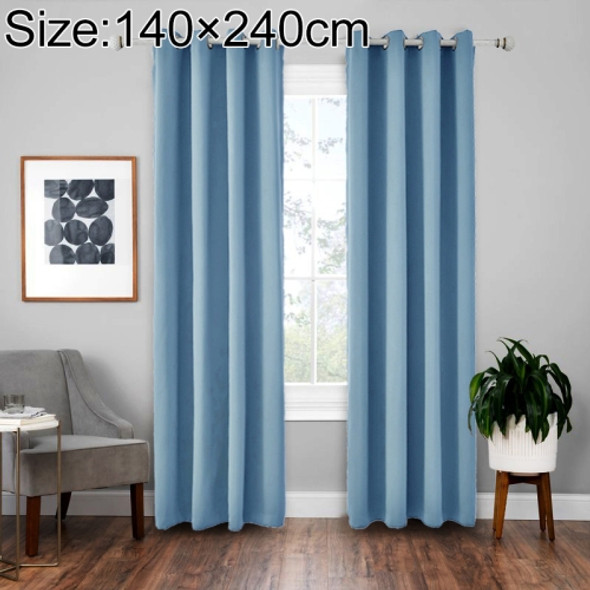 High-precision Curtain Shade Cloth Insulation Solid Curtain, Size: 140×240(Blue)