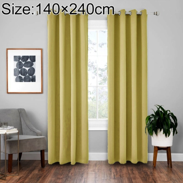 High-precision Curtain Shade Cloth Insulation Solid Curtain, Size: 140×240(Yellow)