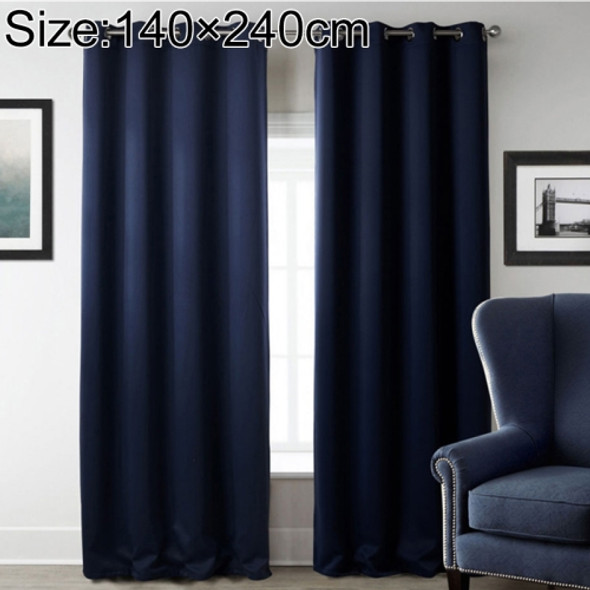 High-precision Curtain Shade Cloth Insulation Solid Curtain, Size: 140×240(Dark Blue)