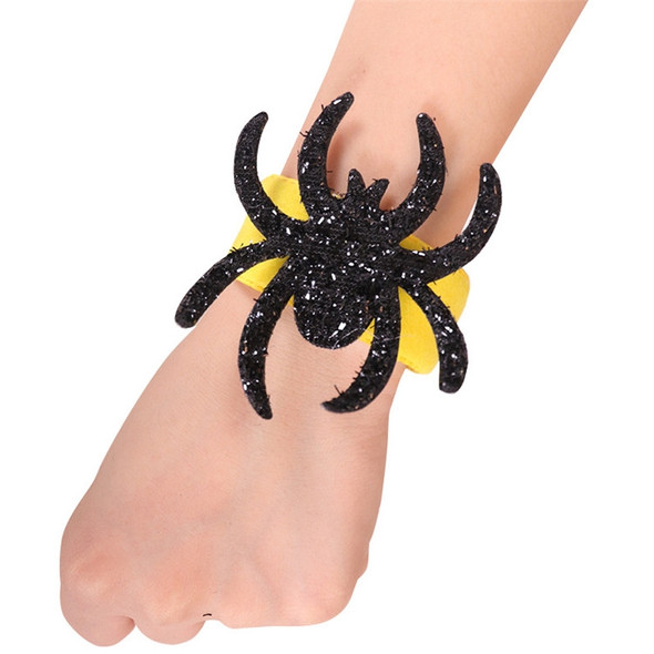 25 PCS Halloween Pop Ring Bracelet Ghost Festival Gift Party Decorations(Black Spider)