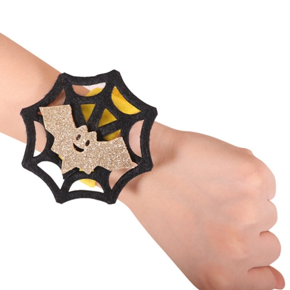 25 PCS Halloween Pop Ring Bracelet Ghost Festival Gift Party Decorations(Spider Web Bat)