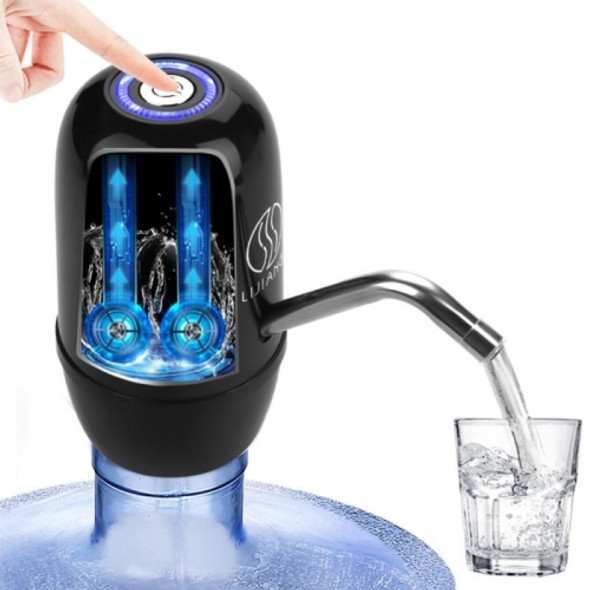 USB Fast Charging Electric Automatic Pump Dispenser Double Motor Bottle Drinking Water Pump(Black)