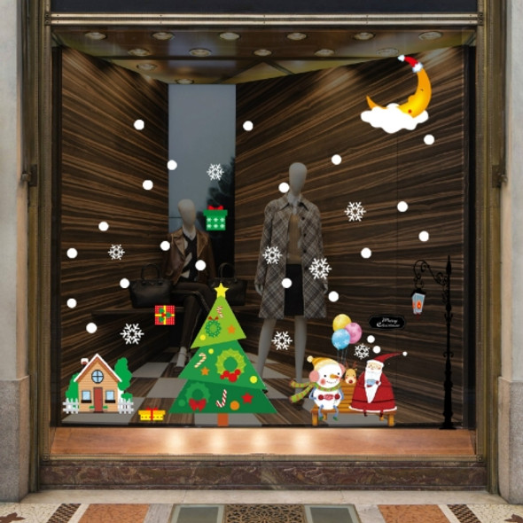 6 PCS Christmas Wall Stickers Shopping Mall Christmas Decoration Window Glass Stickers( Christmas Tree)