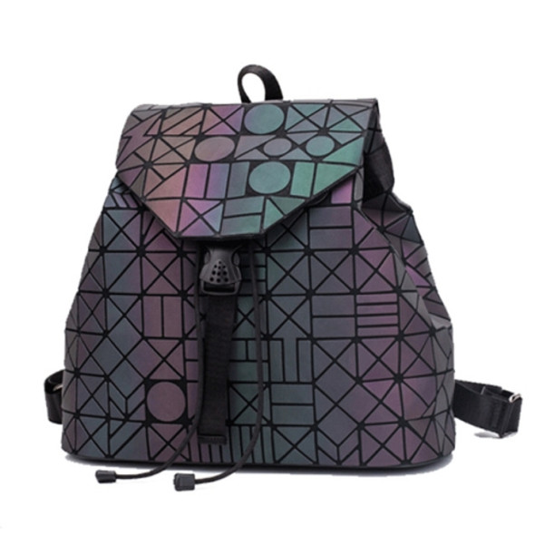 Women Laser Luminous Backpack School Hologram Geometric Fold Student School Bags, Size:25x13x25cm(Luminous round)