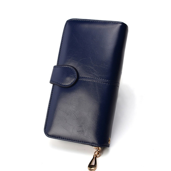 3 PCS  Multifunction Zipper Women Leather Wallet Long Trifold Coin Purse Card Holder Clutch(Deep Blue)