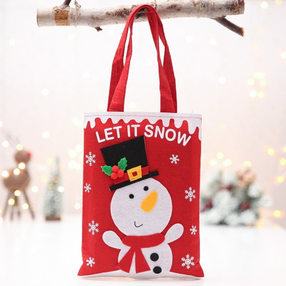 5 PCS Christmas Decoration Cartoon Sticker Handbag Children Gift Candy Bag(Snowman)