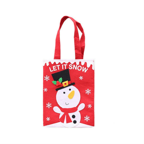 5 PCS Christmas Decoration Cartoon Sticker Handbag Children Gift Candy Bag(Snowman)