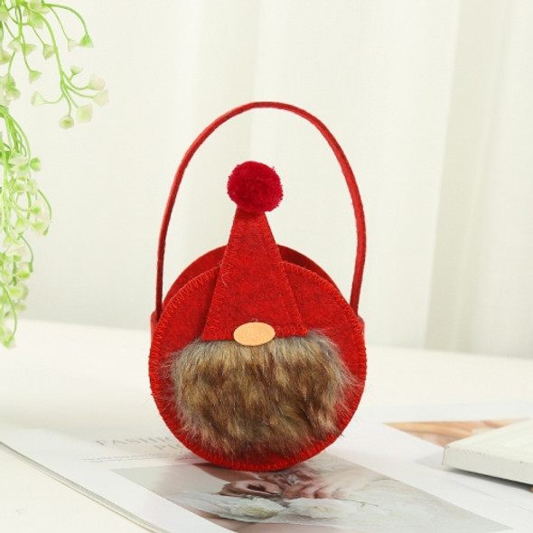 5 PCS Round Faceless Doll Candy Bag Santa Claus Tote Bag(Red)