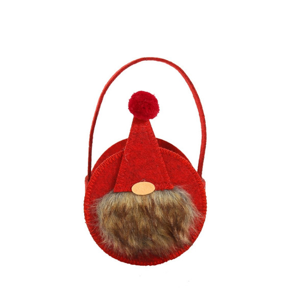 5 PCS Round Faceless Doll Candy Bag Santa Claus Tote Bag(Red)