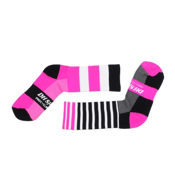 3 Pairs Sport Socks Men Women Breathable Compression Running Sock(Black Pink)