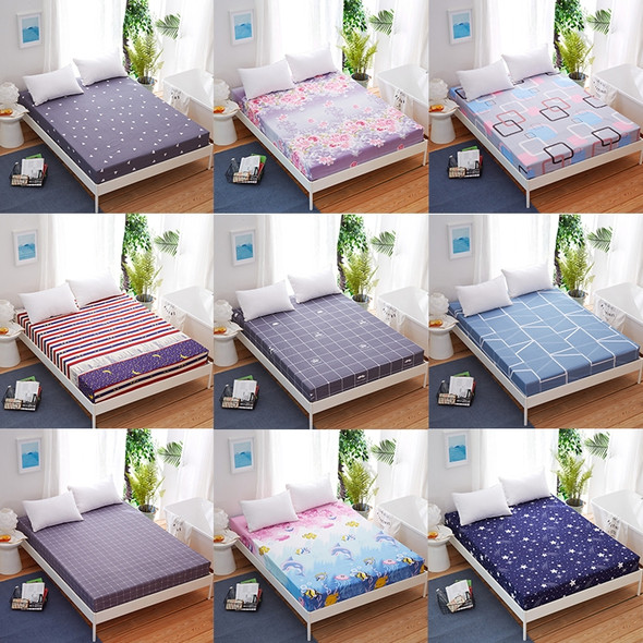 Polyester Bed Mattress Non-Slip Bed Cover Mattress Cover, Size:180X200X25cm(Geometric Element)