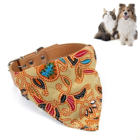 5 PCS Cotton Pet Bib Cat Headband Dog Saliva Towel, Size:L(Khaki)