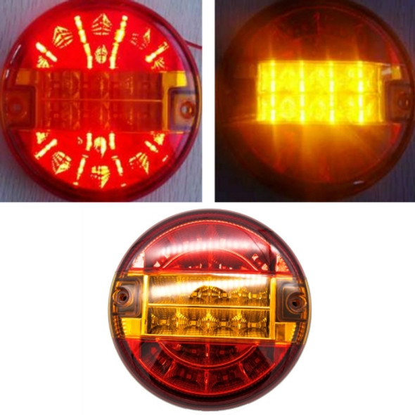 4 Inch 20 LEDs10-30V Wide Pressure Truck Tail Light 20LED Round Truck Tail Light Bread Light(Yellow)