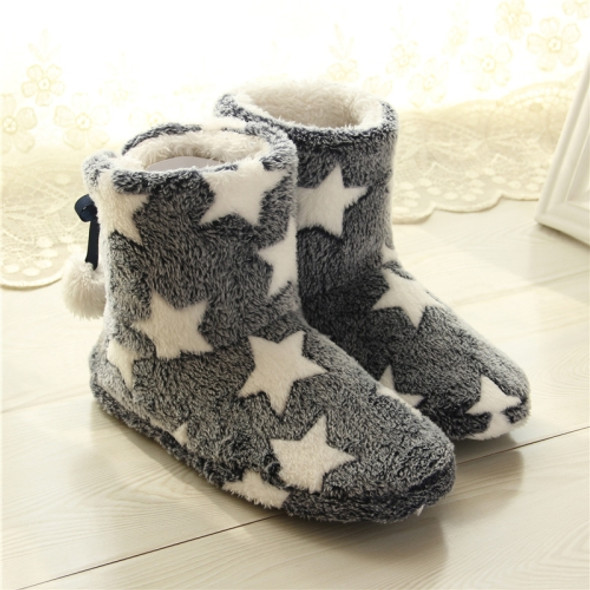 Winter Thick Bottom Home Boots Cotton Slippers For Women, Size: 36-37(Dark Blue)