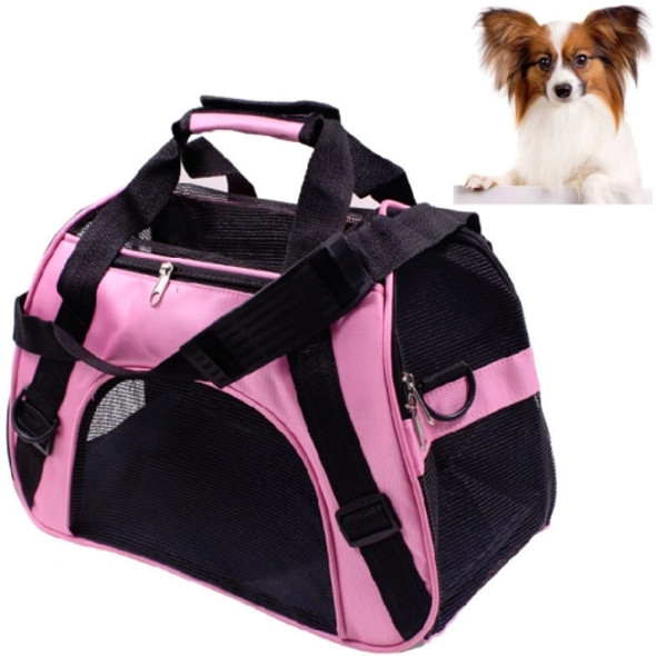 Portable Pet Backpack Dog Go Out Messenger Folding Bag Pet Supplies, Specification: Small(Pink)