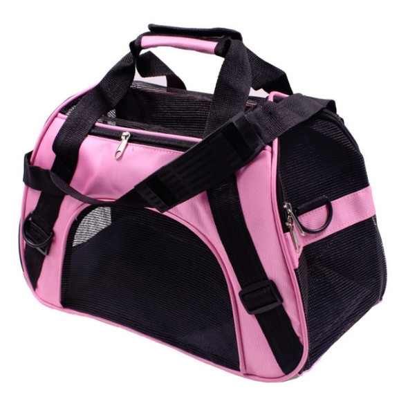 Portable Pet Backpack Dog Go Out Messenger Folding Bag Pet Supplies, Specification: Small(Pink)