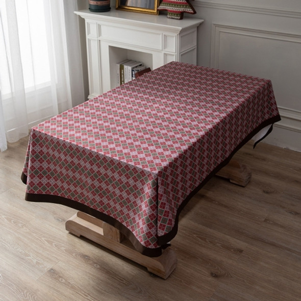 Hotel Home Dining Table Retro Cotton Tablecloth, Size: 140x140cm(Hemming)