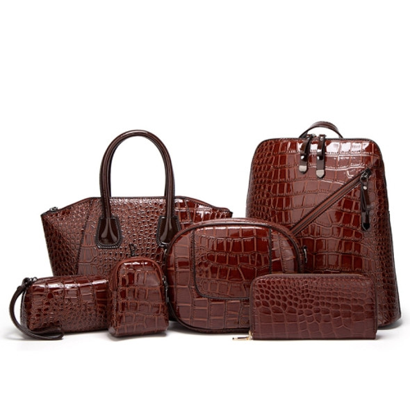 6 in 1 Multifunctional Ladies Backpack Fashion Large-Capacity Bag(Brown)