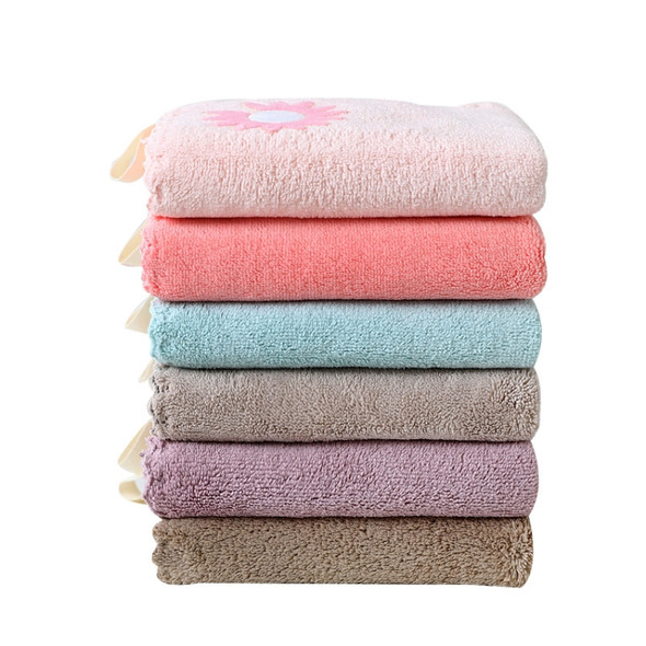 10 PCS Coral Fleece Daisy Soft & Absorbent Square Towel Size: 30x30 Cm Random Color Delivery