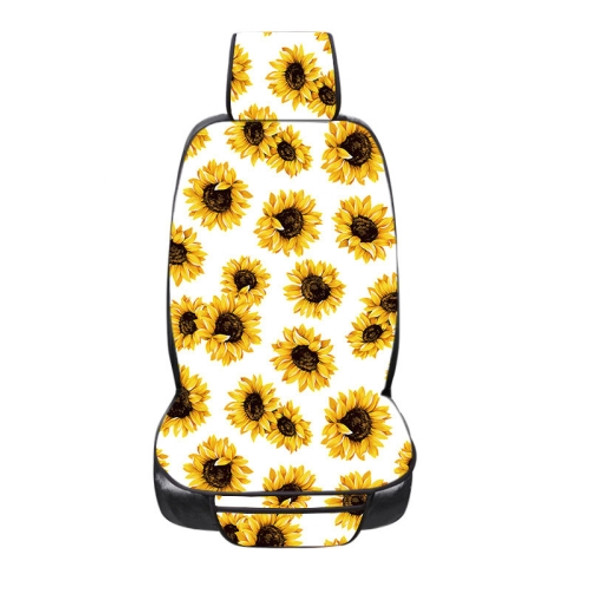 Car Seat Cover Car Cushion Car Seat Sunflower Printing, Product specifications: No Heating(White)