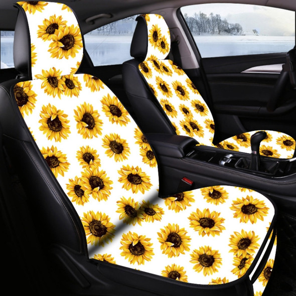 Car Seat Cover Car Cushion Car Seat Sunflower Printing, Product specifications: No Heating(White)