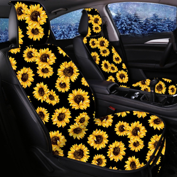 Car Seat Cover Car Cushion Car Seat Sunflower Printing, Product specifications: No Heating(Black)