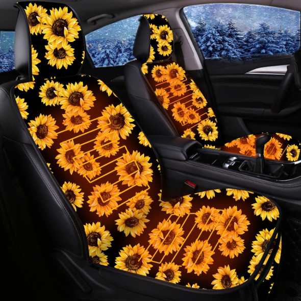Car Seat Cover Car Cushion Car Seat Sunflower Printing, Product specifications: Heating(Black)