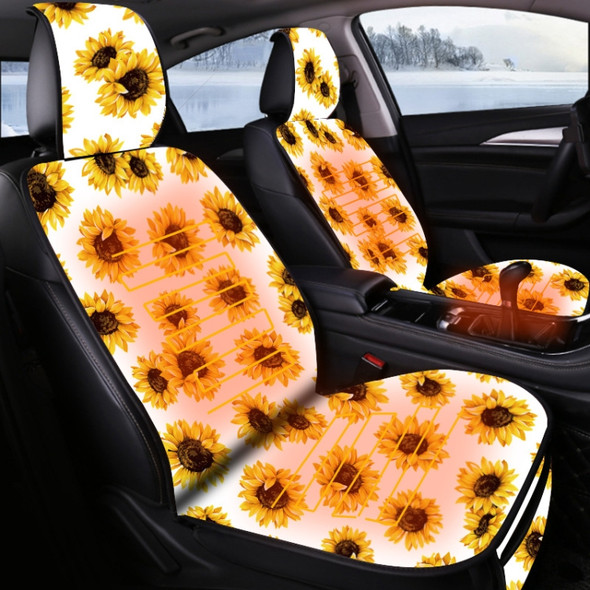 Car Seat Cover Car Cushion Car Seat Sunflower Printing, Product specifications: Heating(White)