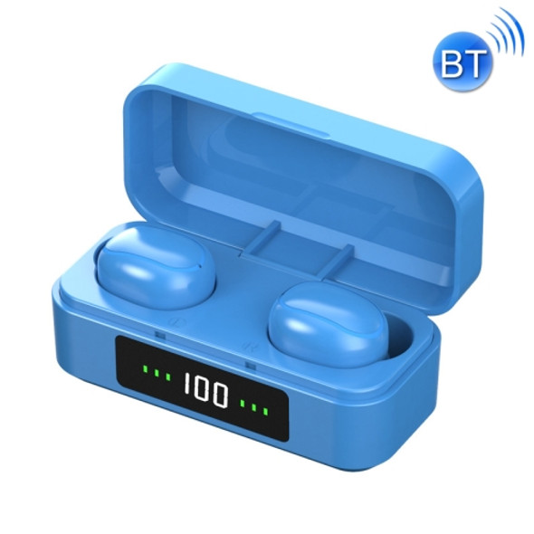 TWS Noise Cancelling In-Ear Digital Display Touch Wireless Bluetooth Earphone(Blue)