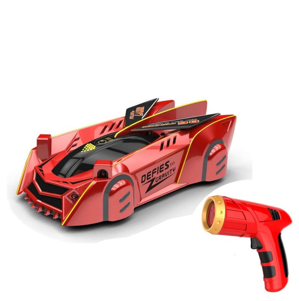 Electric Remote Control Follow Light Wall Climbing Car Charging Infrared Induction Four-Wheel Drive Car Children Toy(Red)