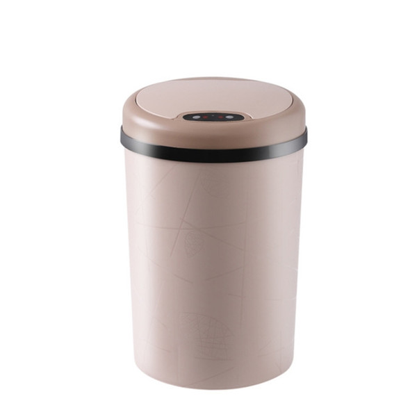 Household Living Room Kitchen Bedroom Automatic Intelligent Induction Trash Can, Size:L 34.5x23x20.6cm(Khaki)